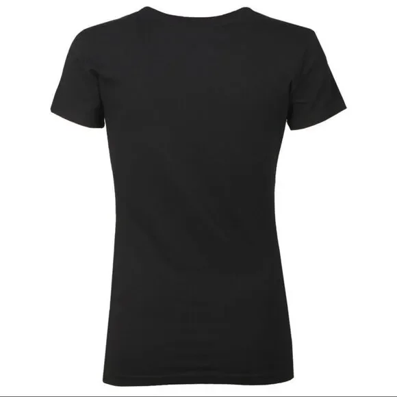 NEW Love Moschino Rainbow Foil Heart Logo Tee Black Size 2 - Picture 3 of 10